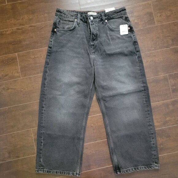 Free People Deep Trance Boyfriend Jeans Womens 29 Casual Black Boho Indie Grunge - Picture 2 of 9